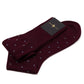 Dark red knee sock "Dots" with light blue dots made of pure cotton