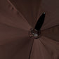 Dark brown sporty umbrella with hand-sewn leather handle