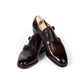 Double monk made of dark brown calfskin - hand-colored