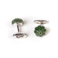Cufflinks "Jade Flower Diamond" made of sterling silver - purely handcrafted