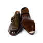 Monk-Bootee "Gilman" made of olive green calfskin - purely handcrafted