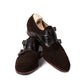 Double monk "Saddle-Croc" made of dark brown suede - purely handcrafted