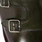 Double monk "Parallel Straps" made of moss green calfskin - purely handcrafted