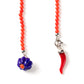 Lapel chain "Lapislazuli & Corail Flower" made of Lapis lazuli, coral and sterling silver - handcrafted
