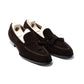 Loafer "Split Toe Tassel" made of dark brown suede leather - purely handcrafted