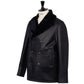 Leather jacket "Shearling Peacoat" made from grown lambskin - handmade