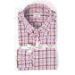 Checked "Brushed Twill" shirt with button-down collar and sports cuff - handmade