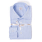 Light blue "Royal Twill" shirt with Kent collar and sports cuff - handmade