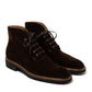 "Handstitched Ankle" boot in dark brown suede - purely handmade