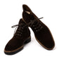 "Handstitched Ankle" boot in dark brown suede - purely handmade