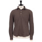 Nougat brown polo shirt "JFK" made of cotton and cashmere - purely handcrafted