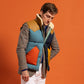 Rocky Mountain Featherbed x MJ: "Christy Multi-Patch Vest" down vest with lambskin collar