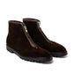 Limited Edition: - "Shearling Zip" boot made from dark brown suede - purely handmade