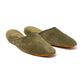 Olive green velvet velour slipper - Handmade