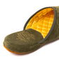 Olive green velvet velour slipper - Handmade