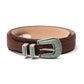 Silver Ostrich x MJ: Western Belt "Colorado" made of Dark Brown Soft Nubuck - handmade