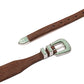 Silver Ostrich x MJ: Western Belt "Colorado" made of Dark Brown Soft Nubuck - handmade