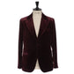 Dark Red Velvet Jacket "Velluto Elegante" made of Cotton - handmade