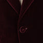 Dark Red Velvet Jacket "Velluto Elegante" made of Cotton - handmade