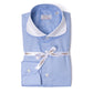 Light Blue Shirt "Tondo Bianco" made from Pure Cotton - Handmade