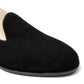 Loafer "Plain Slip" made from Black Suede Leather - handmade