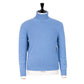 Exclusive to Michael Jondral: Azure blue Scottish 4-Ply cashmere turtleneck sweater