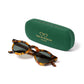 Sunglasses "WORLD Amber Tortoise" with green lenses - handmade