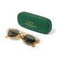 Sunglasses "DONEGAL Champagne" with green lenses - handmade