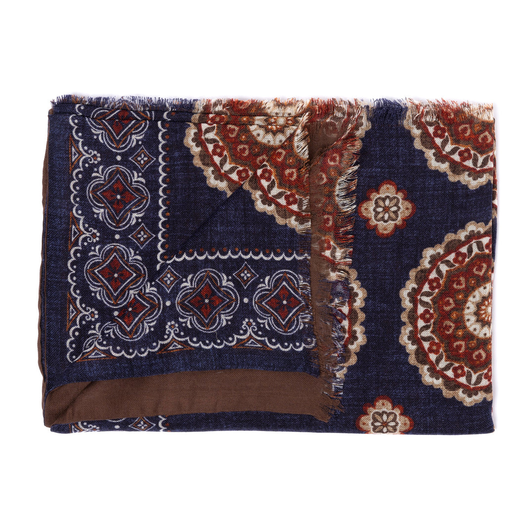 Classic blue and brown scarf - Rosi