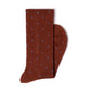 Rust brown knee sock "Dots" with light blue dots made of pure cotton