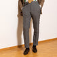 Grey trousers "Fresco Contori" made of English wool - purely handcrafted