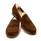 "American Casual Penny" made from tobacco brown suede leather - pure handwork