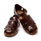 Pacific" sandal in brown calfskin