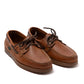 "Barth" boat shoe in medium brown grained calfskin