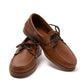 "Barth" boat shoe in medium brown grained calfskin