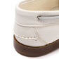 "Barth" boat shoe made from natural white deerskin