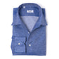 Denim blue shirt with lapel collar made of cotton and linen - Collo Positano