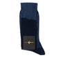 Dark blue "Vaniset" knee sock with light blue stripes made from pure cotton