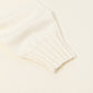 Natural White Sweater "Round Rib" made from pure Duvet Cashmere