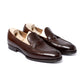 Loafer "Curved strap" made from brown calfskin - handcrafted