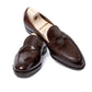 Loafer "Curved strap" made from brown calfskin - handcrafted