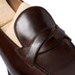 Loafer "Curved strap" made from brown calfskin - handcrafted