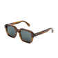 Sunglasses "LINO Dark Havana" with green lenses - handmade