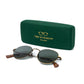 Sunglasses "VICUNA Brass" with green lenses - handmade