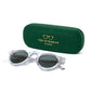 Sunglasses "WELT Transparent" with green lenses - handmade