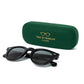 Sunglasses "DONEGAL Black" with green lenses - handmade