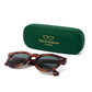 Sunglasses "DONEGAL Eco Havana" with green lenses - handmade