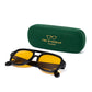 Sunglasses "GIANNI Black" with saffron yellow lenses - handmade