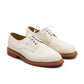 Shoes "Bob" made of White Suede - handmade