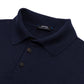 Dark Blue Polo Sweater "Polo Rib" made from pure Duvet Cashmere - handmade